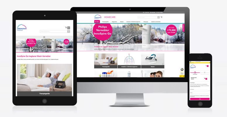 Online-Shop Löwenstein Medical Homecare Responsive Darstellung Online-Shop Löwenstein Medical Homecare Responsive Darstellung